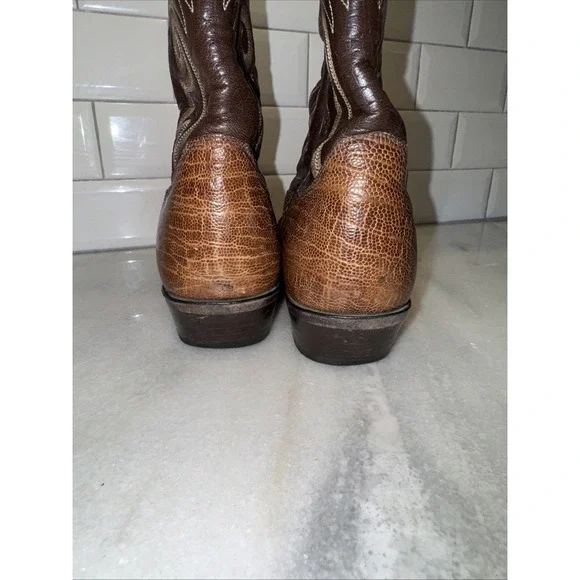 Panhandle Slim Men's 9.5D Brown Leather Cowboy Boots‎ 87266 OLA0003